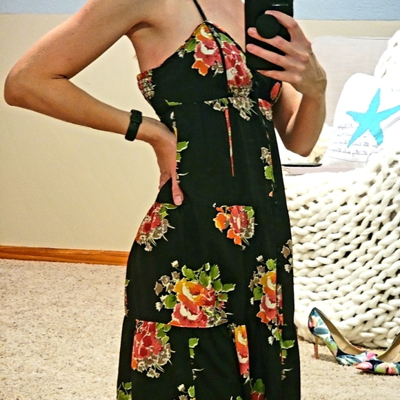 Floral Spagetti Strap Midi Dress- Size 4 - Picture 3 of 9